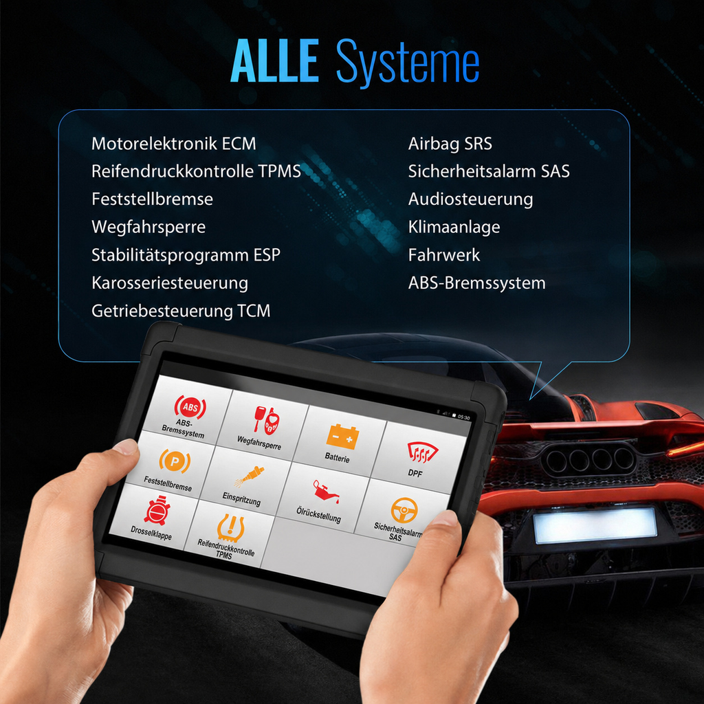 Professionelles 10,1″ OBD2-Diagnosegerät mit Bluetooth